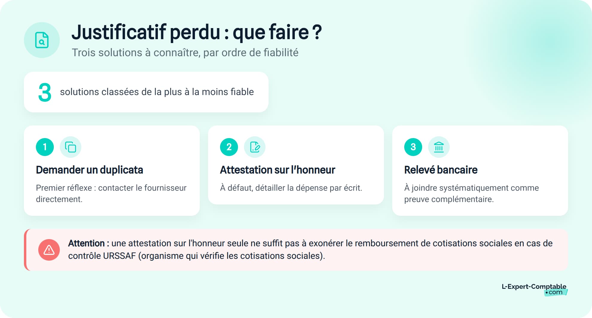 Que faire si un justificatif est perdu