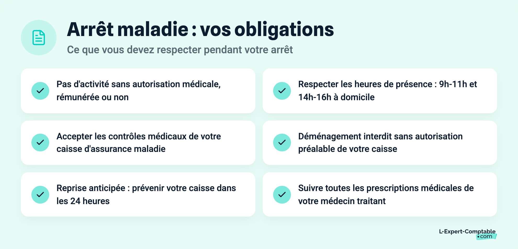 Arrêt maladie : vos obligations