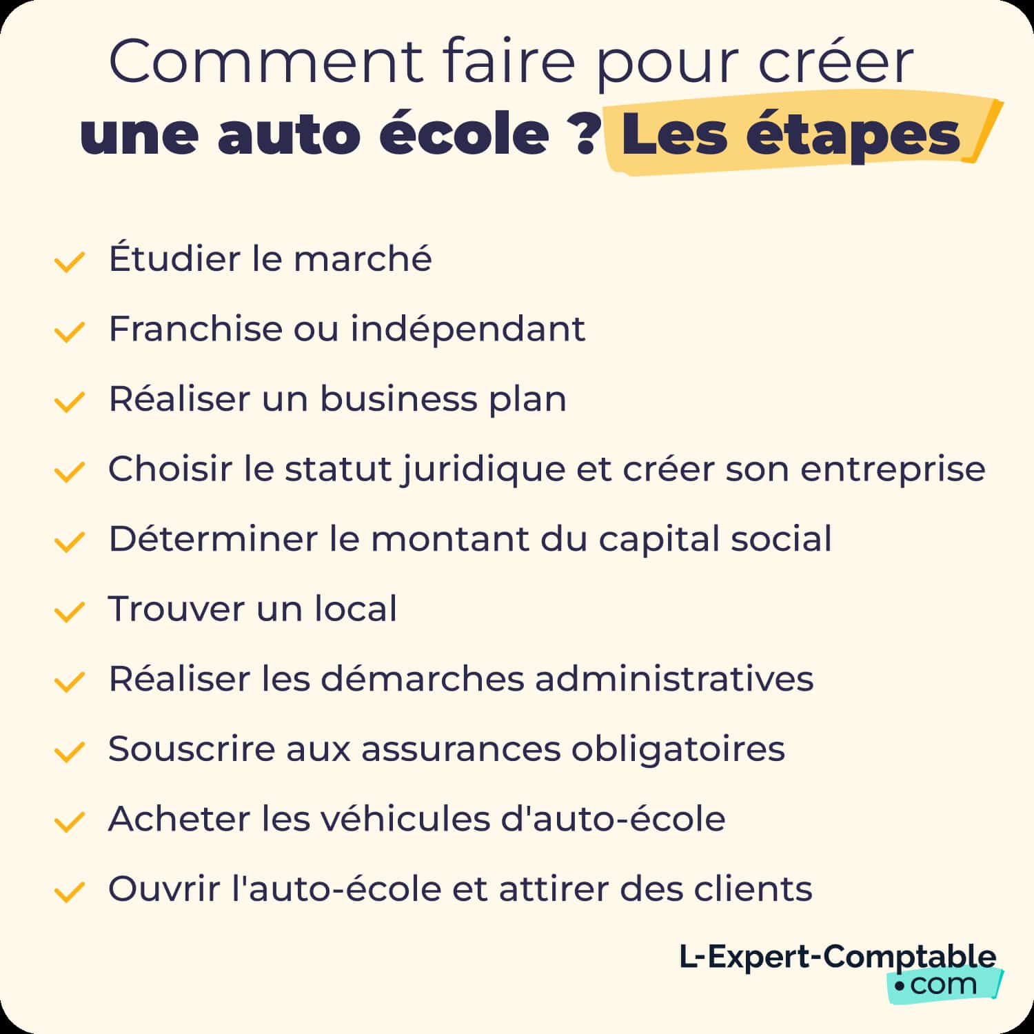 les étapes pour ouvrir une auto école 