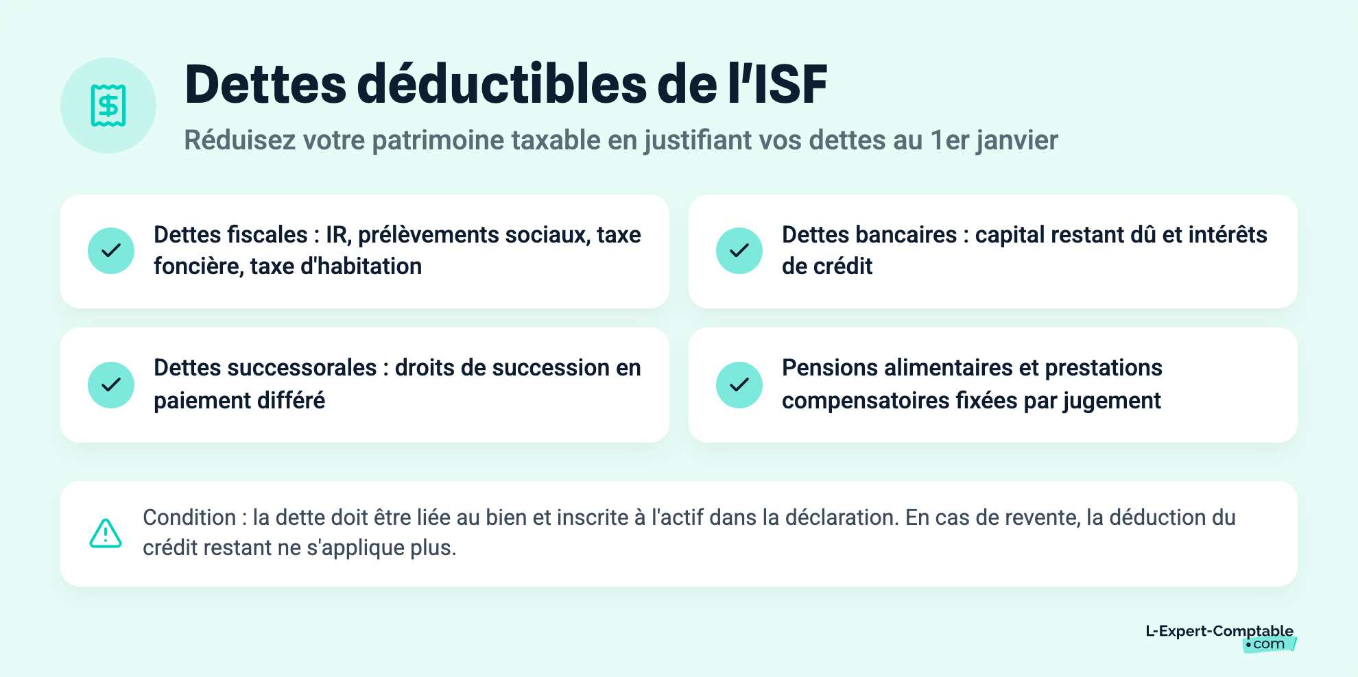 Dettes déductibles de l'ISF