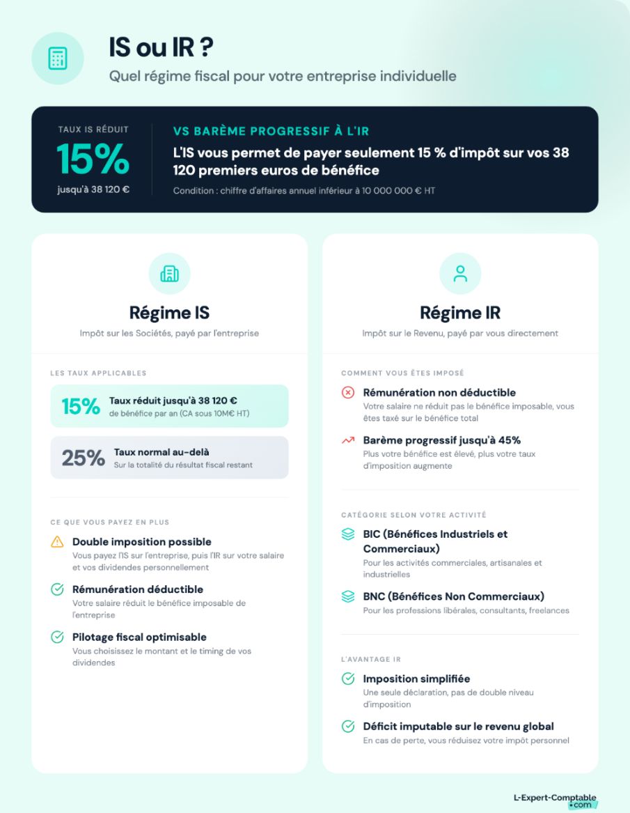 IS ou IR : quel régime fiscal pour l'entrepreneur individuel ?