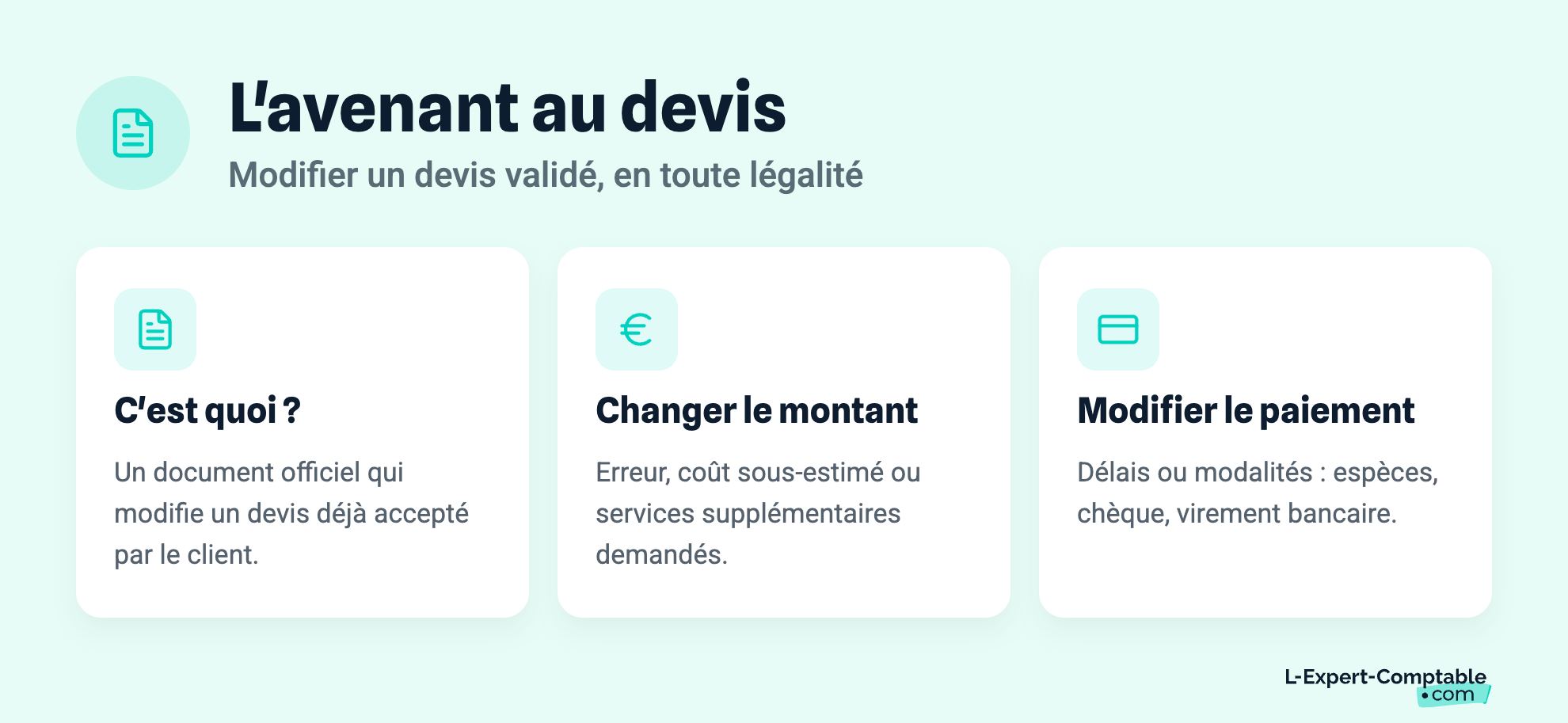 L'avenant au devis