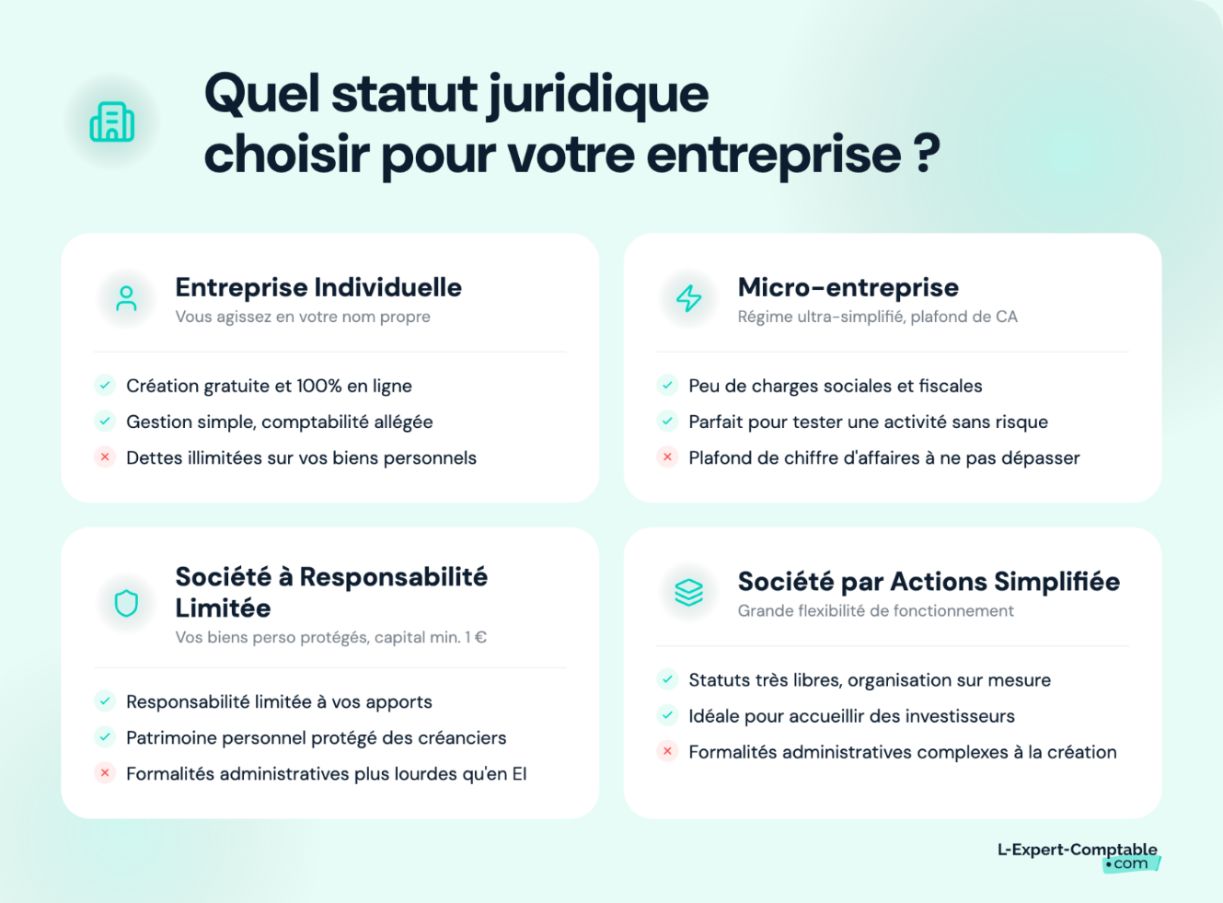 Les différents statuts et régimes juridiques disponibles