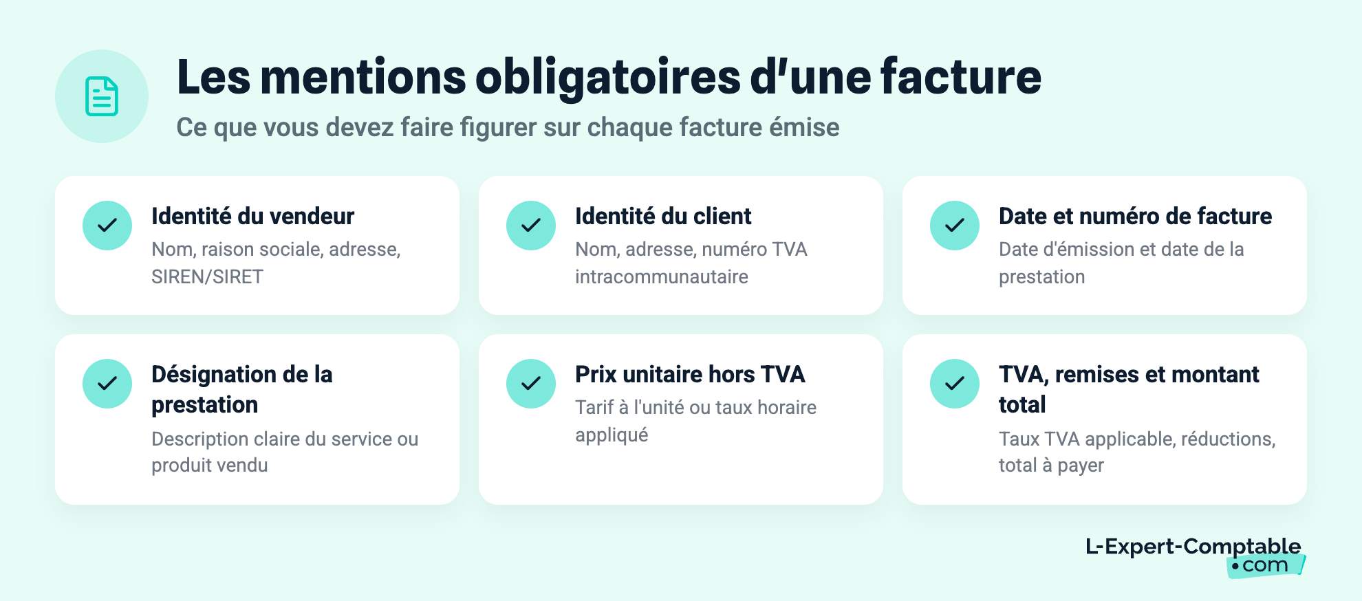 Les mentions obligatoires d'une facture