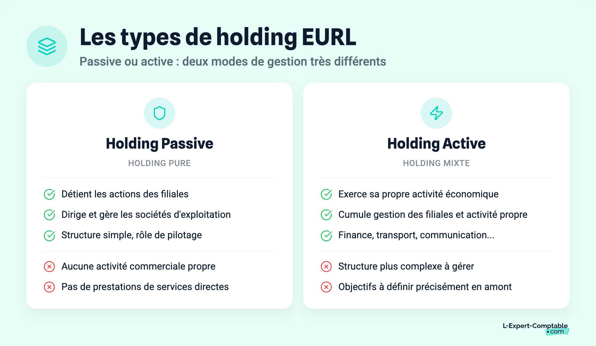 Les types de holding EURL
