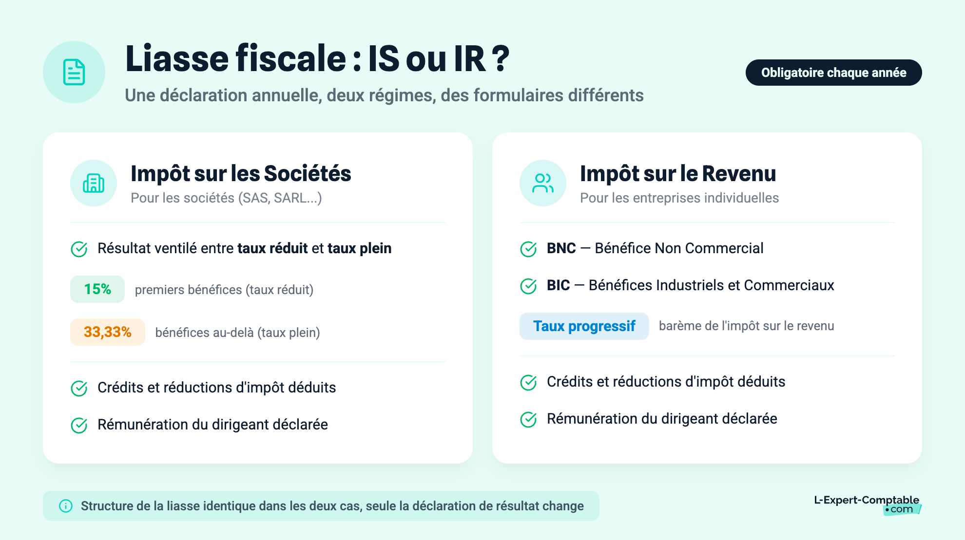 Liasse fiscale : IS ou IR ?