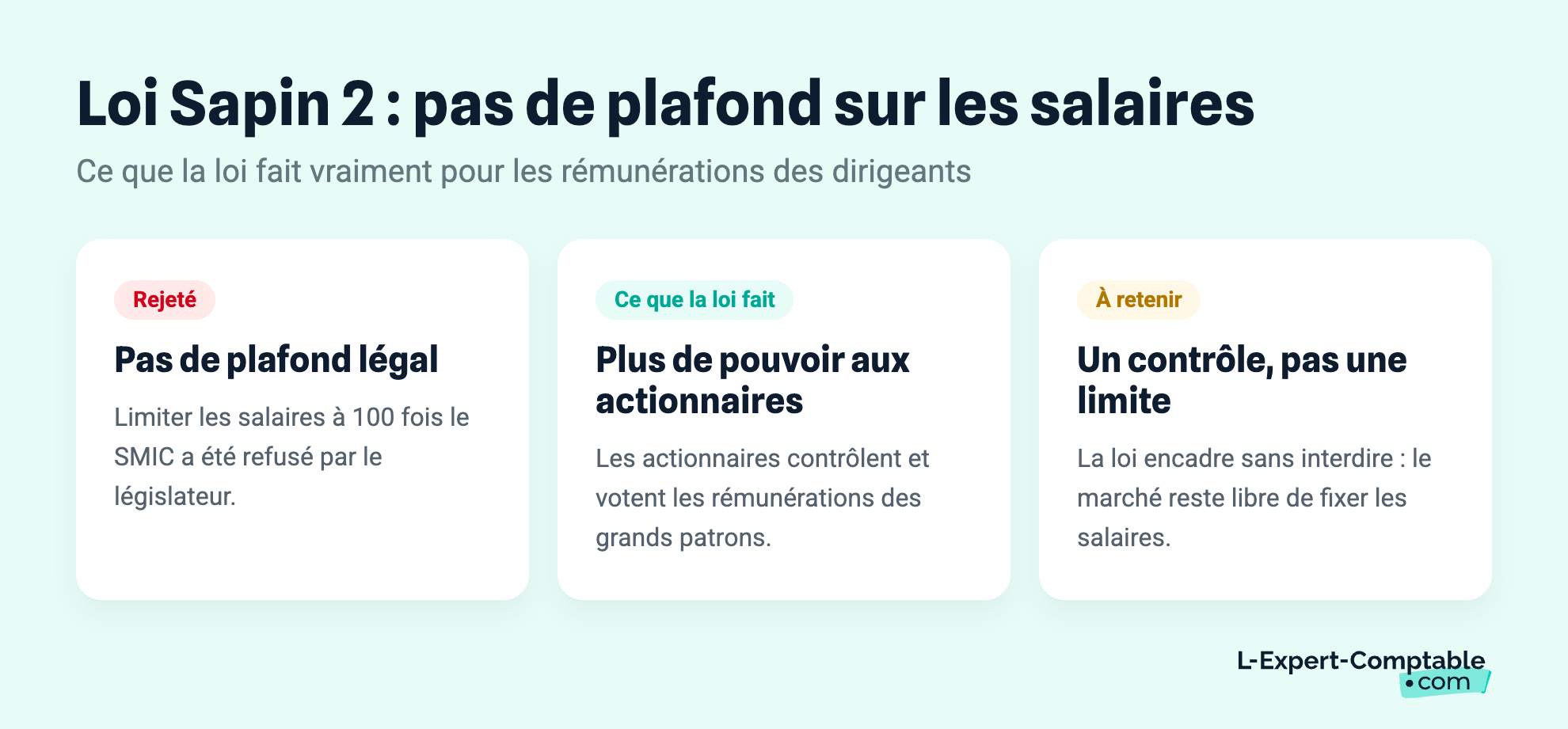 Loi Sapin 2 : pas de plafond sur les salaires