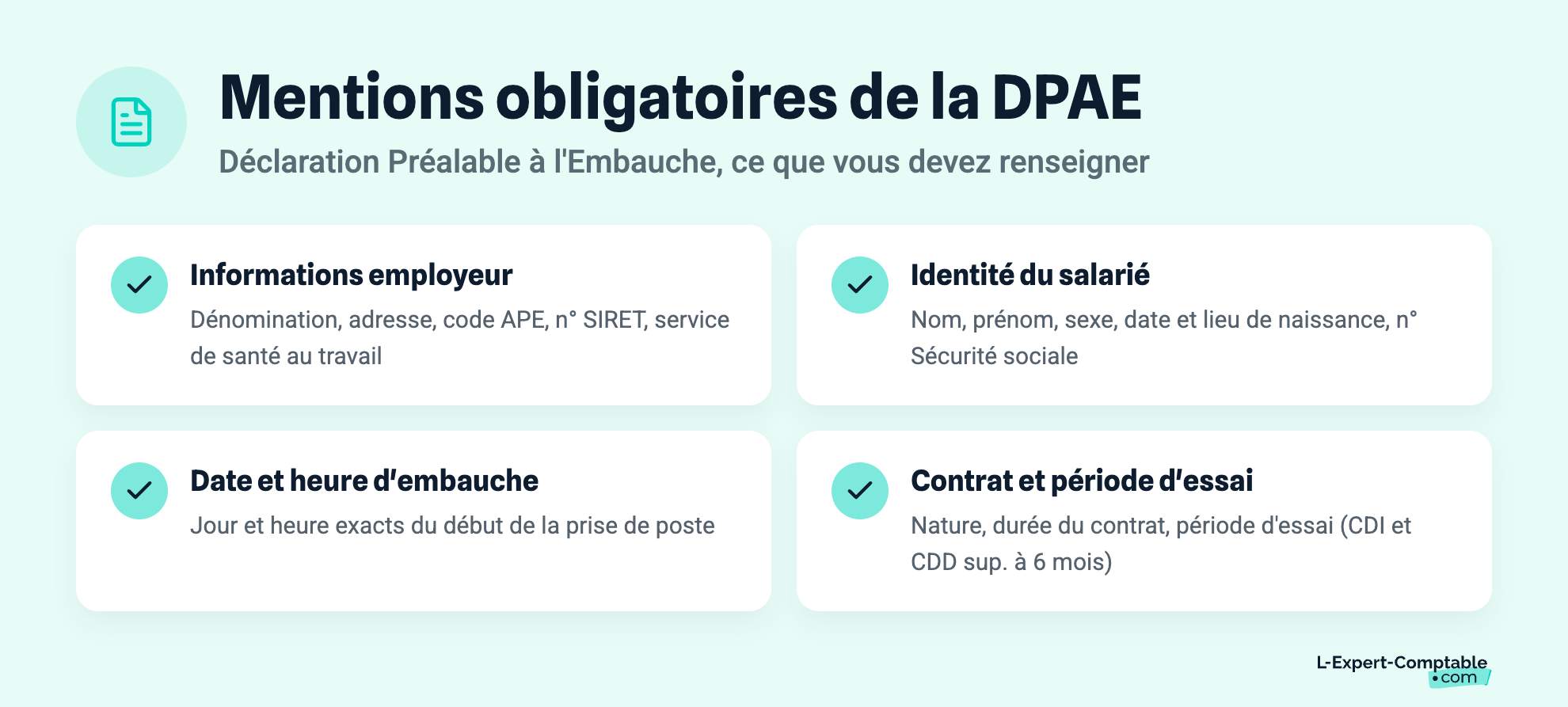 Mentions obligatoires de la DPAE