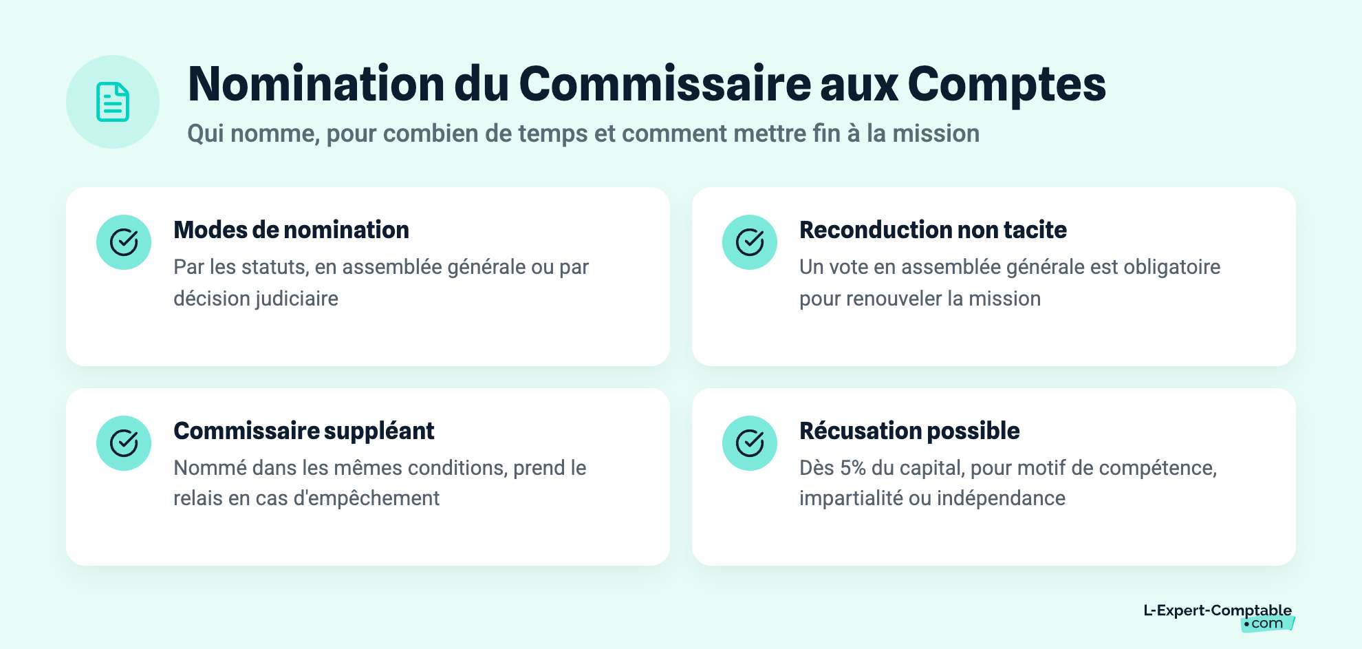 Nomination du Commissaire aux Comptes