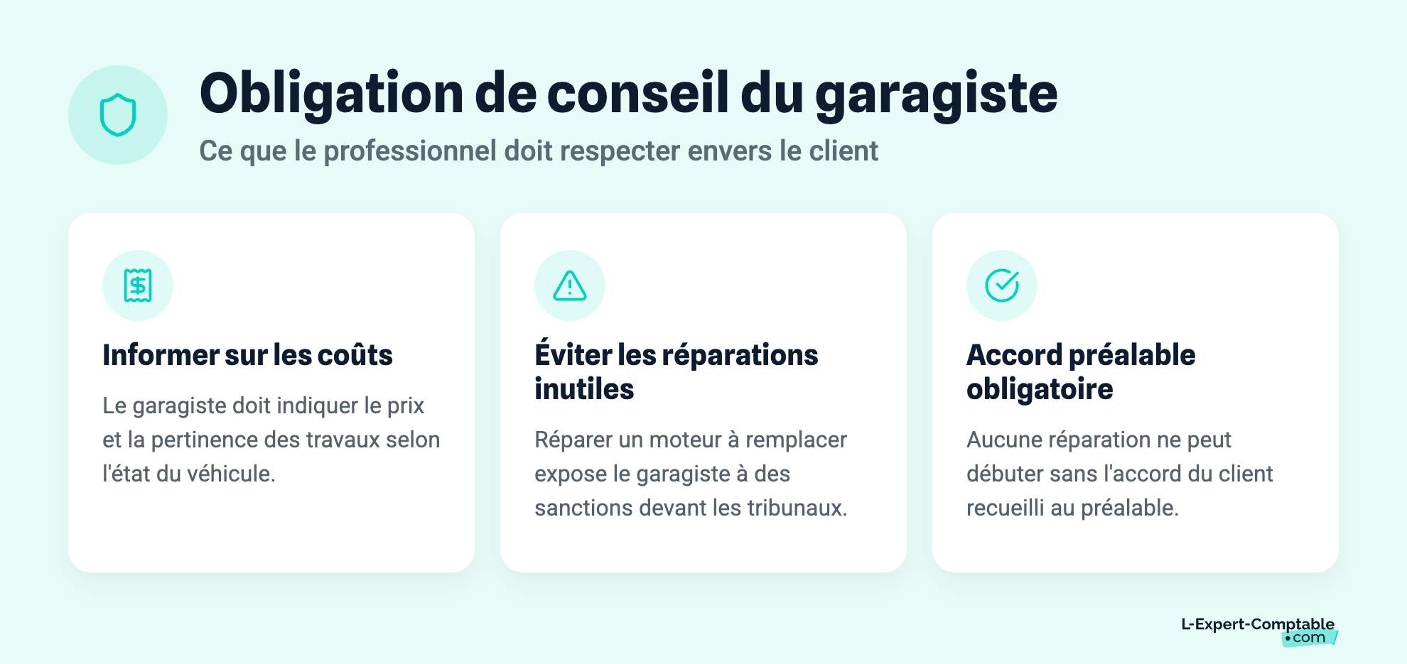 Obligation de conseil du garagiste