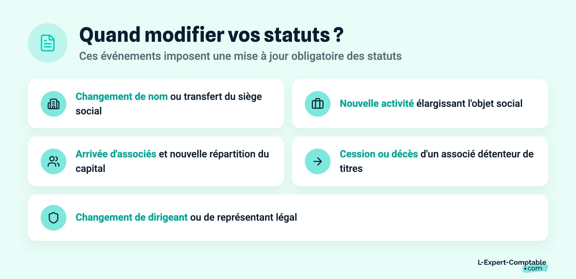 Quand modifier vos statuts ?