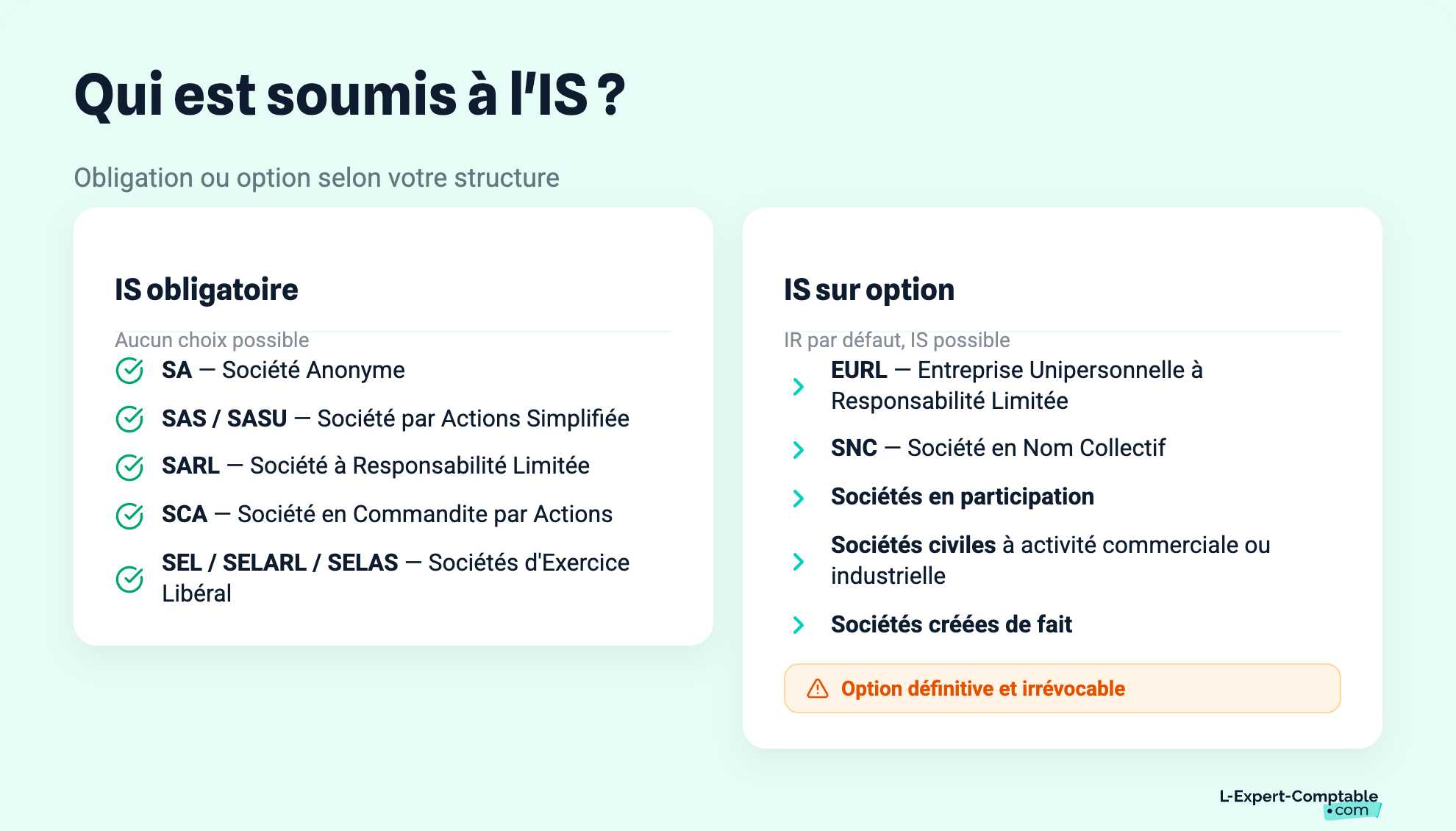 Qui est soumis à l'IS ?