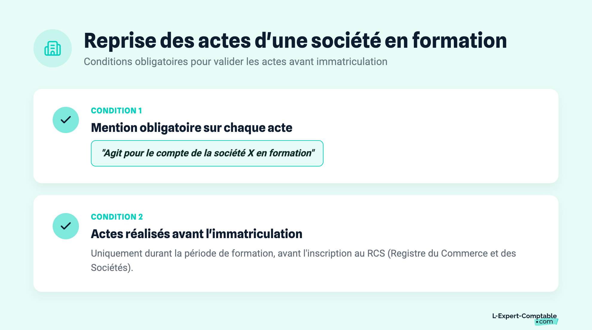 Reprise des actes d'une société en formation