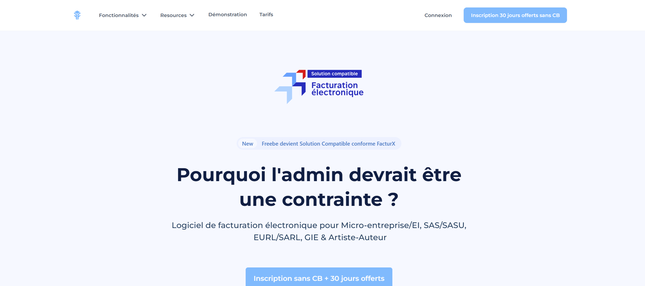 Page d'accueil Freebe