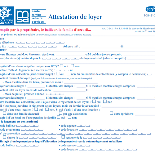 Expert-Comptable en ligne modèle attestation loyer