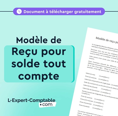 Expert-Comptable en ligne Modèle de reçu pour solde tout compte