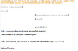 Lettre de proposition d'une mutation emportant pas de modification du contrat de travail