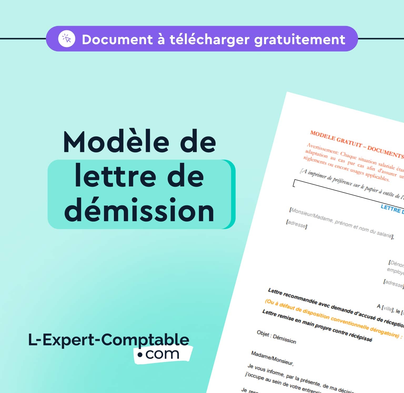 Modèle de lettre de démission