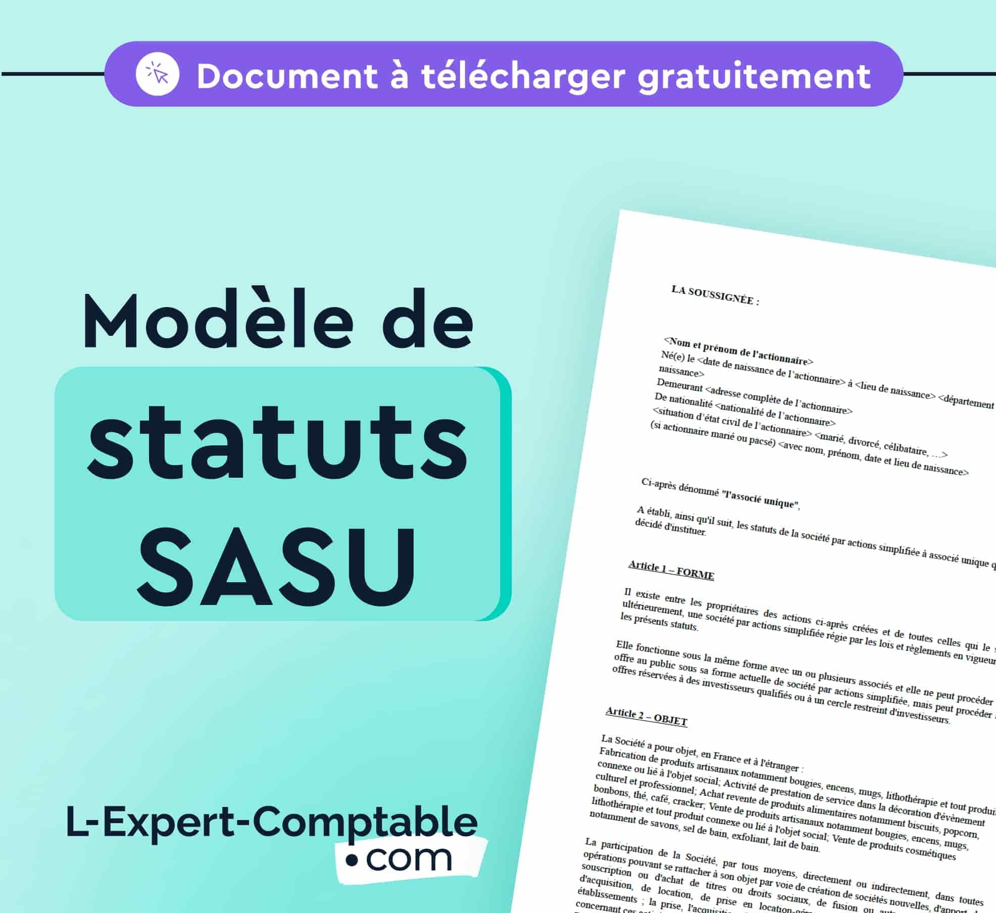 Modèle statuts de SASU à télécharger